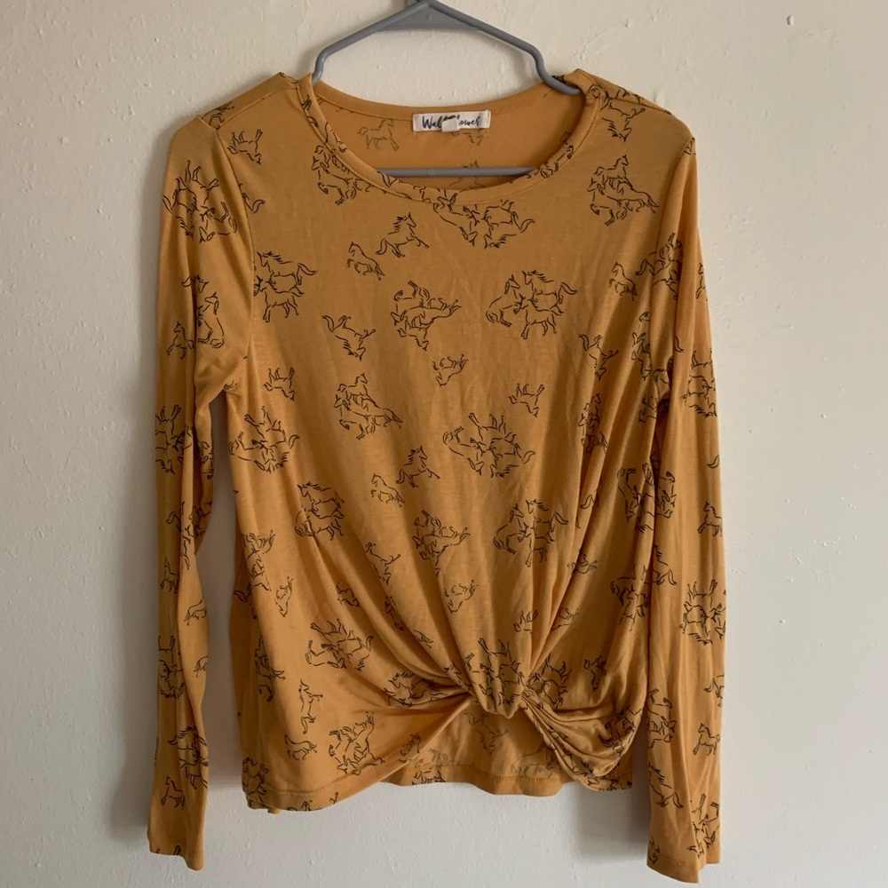 Marigold Horse Print Tie Shirt!